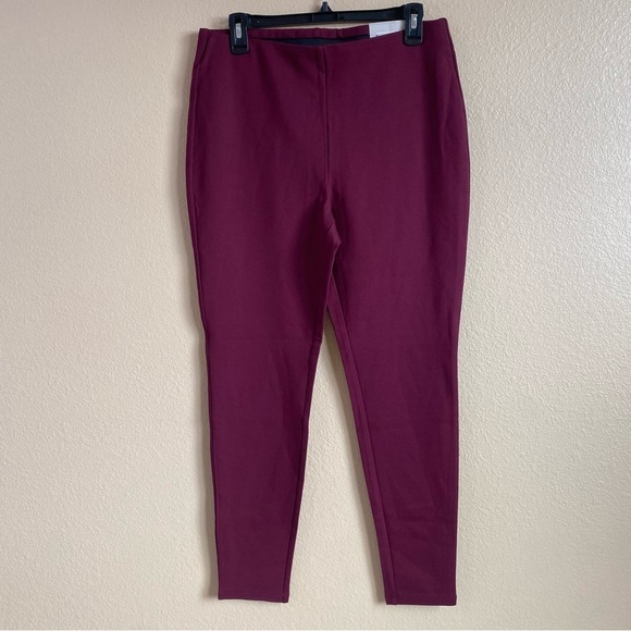 Chicos New Size 1R M 8 Deep Merlot Pull On Ponte Legging Pants Career Business - Picture 1 of 7